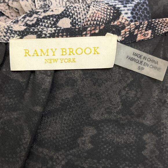 Ramy Brook Snakeskin Print Halter Dress Size Small Blouson Fit Lined Sleeveless - Picture 3 of 12